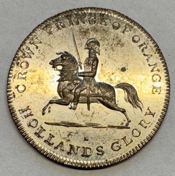Penning uit 1815: Slag bij Waterloo,  Willem van Oranje, Postzegels en Munten, Penningen en Medailles, Overige materialen, Nederland