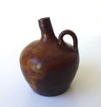 Keramiek olielampje donkerbruin met oor Jan de Graaf 3029-k, Ophalen of Verzenden