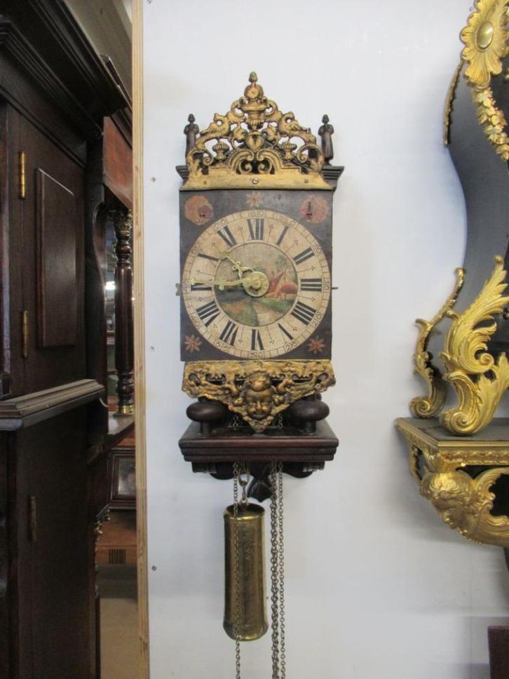Oer 11367 ANTIEKE stoelklok "Jan Bloksma", Antiek en Kunst, Antiek | Klokken, Ophalen