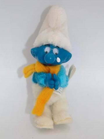Vintage smurf met traan en sjaal knijppoppetje pencilhugger beschikbaar voor biedingen