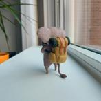 Handgemaakte vilten olifant met rugzak – decoratie, Verzenden, Nieuw