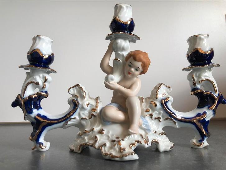 ARPO Romania: klassieke Roemeense driearmige kandelaar, Antiek en Kunst, Antiek | Porselein, Ophalen