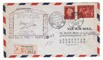 Zegels stempel enveloppe eerste K.L.M. vlucht Suriname 1949, Overige typen, Gebruikt, Verzenden