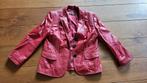 Rood leren jasje, Kleding | Dames, Ophalen, Maat 42/44 (L), Zo goed als nieuw, Jasje