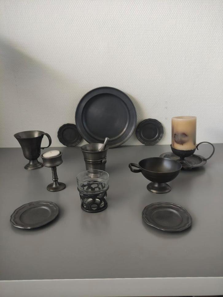 Verschillende tin stukken, Antiek en Kunst, Antiek | Tin, Ophalen of Verzenden