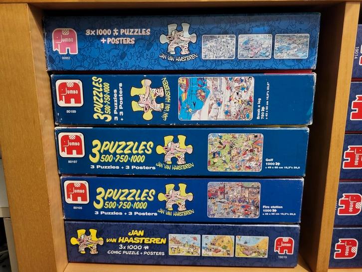 Veel Jan van haasteren puzzels., Hobby en Vrije tijd, Denksport en Puzzels, Gebruikt, Meer dan 1500 stukjes, Ophalen of Verzenden