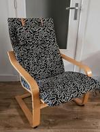 Ikea Poang leunstoel zwart wit, Huis en Inrichting, Fauteuils, Ophalen, Hout, Gebruikt, 75 tot 100 cm
