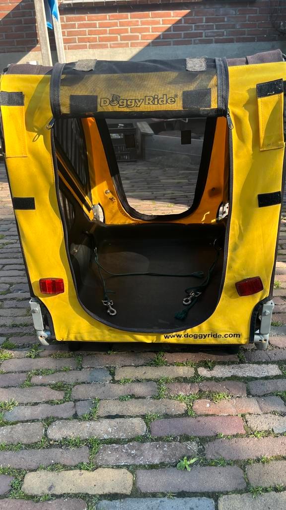 Doggyride fietskar/bench, geel/zwart., Dieren en Toebehoren, Honden-accessoires, Gebruikt, Ophalen