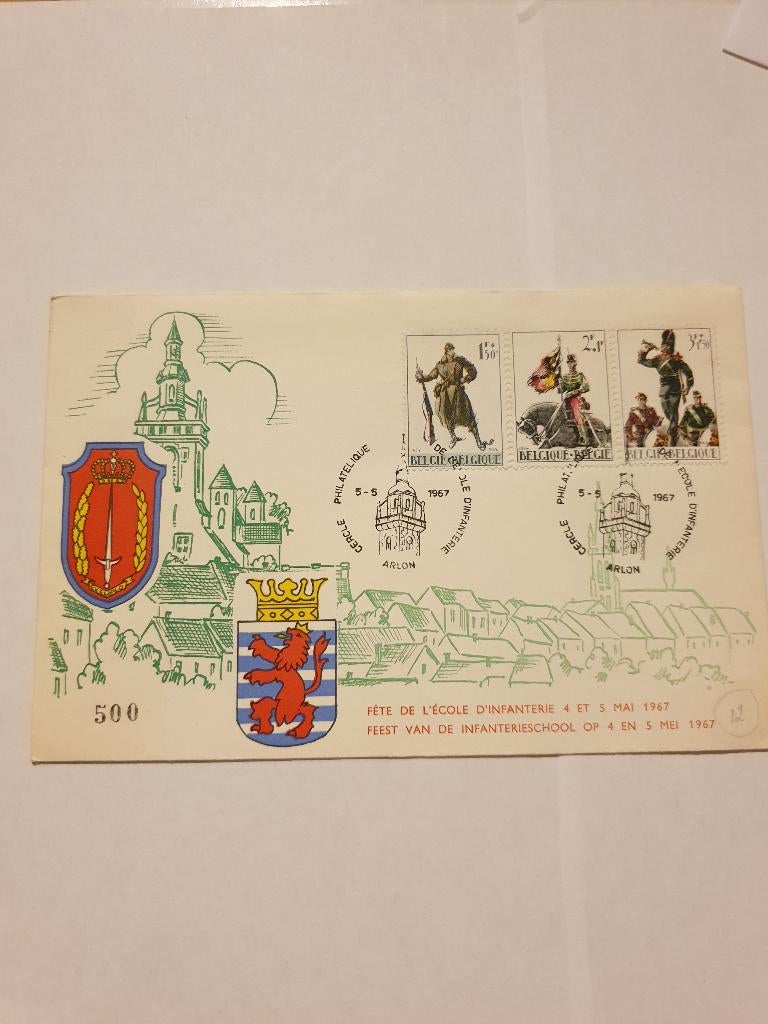 0714 belgie fdc feest van de infanterieschool 4/5-5-67, Postzegels en Munten, Postzegels | Europa | België, Ophalen of Verzenden