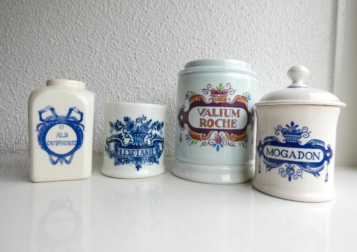 4 apothekerspotten apotheker Zenith Gouda apotheek potten, Antiek en Kunst, Antiek | Keramiek en Aardewerk, Ophalen of Verzenden
