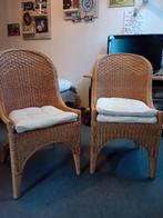 Rotan stoelen, Huis en Inrichting, Stoelen, Ophalen, Gebruikt, Twee, Bruin