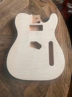 Telecaster body Ash met Flame maple top Unfinished, Verzenden