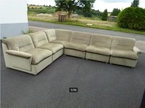 vintage modulaire fauteuils zetel sofa 70er 6-delig, Huis en Inrichting, Fauteuils, Zo goed als nieuw, Stof, 125 cm of meer, 75 tot 100 cm