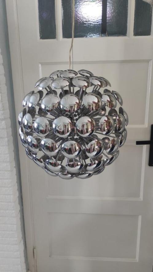 Hanglamp chroom sputnik space age, Huis en Inrichting, Lampen | Hanglampen, Gebruikt, 75 cm of meer, Metaal, Ophalen of Verzenden