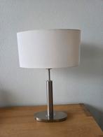 Tafellamp in RVS met stoffen ovale kap hoogte 57 cm, Ophalen, Gebruikt, 50 tot 75 cm