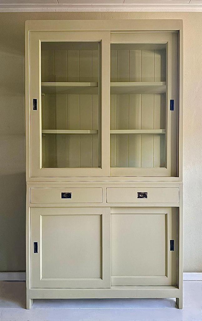 Buffetkast, servieskast, strakke buffetkast, vitrinekast, Huis en Inrichting, Kasten | Buffetkasten, Zo goed als nieuw, 200 cm of meer