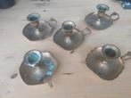 Vintage Messing Kaarsenhouders - Set van 5, Ophalen, Koper of Brons