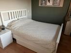 Hemnes bed 140/200 wit + matras, Gebruikt, 140 cm, Wit, Hout