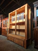 Prachtige teakhouten schoolkast / winkelkast /boekenkast, Huis en Inrichting, Kasten | Vitrinekasten, Ophalen, 200 cm of meer