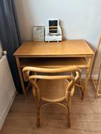 Vintage bohemian rotan bureau met stoel, Huis en Inrichting, Ophalen, Gebruikt