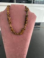Tijgeroog edelstenen korte ketting, Ophalen of Verzenden, Zo goed als nieuw, Bruin, Steen of Mineraal