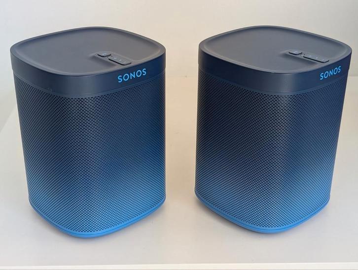 2x Sonos Play:1 Blue Note Limited Edition incl verpakking, Audio, Tv en Foto, Luidsprekers, Zo goed als nieuw, Front, Rear of Stereo speakers
