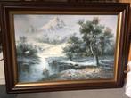 Twee Handgeschilderde Berglandschap Schilderijen, Antiek en Kunst, Ophalen