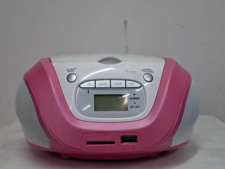 lenco wit rose draagbare radio cd usb en sd card, Audio, Tv en Foto, Cd-spelers, Gebruikt, Overige merken, Draagbaar, Met radio
