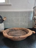 Grote oude schaal fruitschaal van hout, Ophalen of Verzenden, Zo goed als nieuw, Rond, Hout