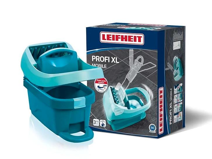 Nieuwe Leifheit Profi XL Dweilemmers met Wieltjes, Huis en Inrichting, Schoonmaakartikelen, Dweilemmer, -bak, of -wagen, Ophalen of Verzenden