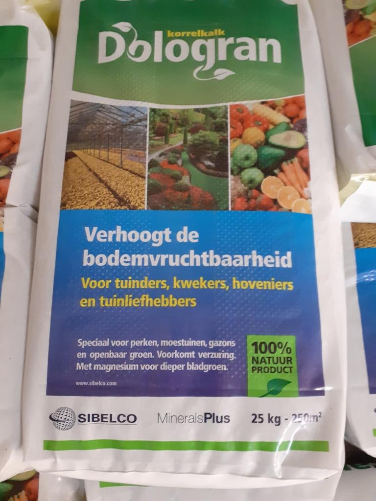 Kalkkorrels zak 25 kg, Tuin en Terras, Aarde en Mest, Kunstmest, Ophalen