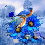 Diamond Painting nr 190 blauwe vogels OP=OP LAATSTE!!, Nieuw, Ophalen, Materiaal