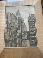 Oude lijst met pentekening!, Antiek en Kunst, Kunst | Etsen en Gravures, Ophalen