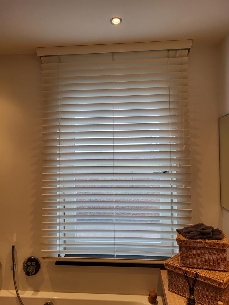 houten jaloezie, Ophalen, Gebruikt, Wit, 50 tot 100 cm