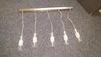 Moderne hanglamp met 5 glazen cilinders, Huis en Inrichting, Lampen | Hanglampen, Ophalen, Gebruikt, Glas, 75 cm of meer
