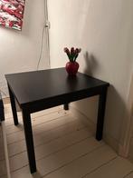 Zwarte Ikea tafel uitklapbaar, Rechthoekig, Ophalen of Verzenden, Zo goed als nieuw, Hout