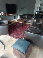 - Maschalke leren kwaliteit bankstel, Huis en Inrichting, Ophalen, 250 tot 300 cm, Gebruikt, Rechte bank