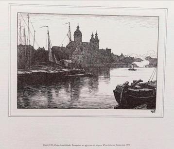 Prent Prins Hendrikkade Amsterdam 1870 beschikbaar voor biedingen