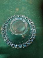schaaltje blauw opengewerkt glas vintage, Ophalen of Verzenden