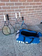 Rackets + tas + ballen, Sport en Fitness, Badminton, Ophalen, Zo goed als nieuw, Racket(s)
