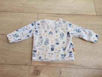 HEMA witte badstoffen longsleeve met print maat 56 ~ TH3020 beschikbaar voor biedingen
