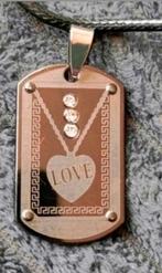 Ketting titanium Tag, Verzenden, Nieuw, Zilver, Met hanger