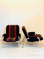 Vintage buisframe fauteuils ‘fat’ chrome jaren 70, Ophalen, 75 tot 100 cm, Zo goed als nieuw, Nvt