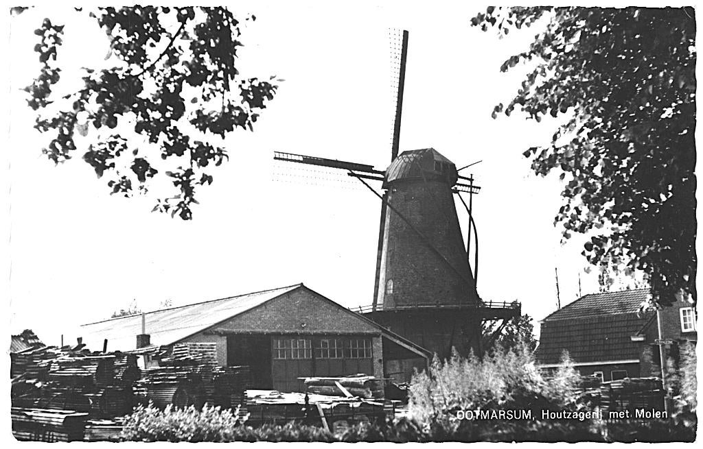 992046 Ootmarsum Ov 1965 Houtzagerij Molen Nette oude kaart, Ophalen of Verzenden, 1960 tot 1980, Ongelopen, Overijssel