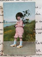 30-1-1909 Kindje met hortensia’s, Ophalen of Verzenden, Voor 1920, Gelopen, Kinderen