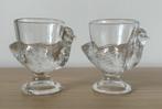 Twee vintage glazen eierdopjes kip, Huis en Inrichting, Keuken | Servies, Ophalen of Verzenden, Glas, Overige stijlen, Overige typen