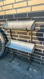 Ijzeren rek met 2 ovale zinken bakken, Tuin en Terras, Ophalen, Minder dan 30 cm, Zo goed als nieuw, Metaal