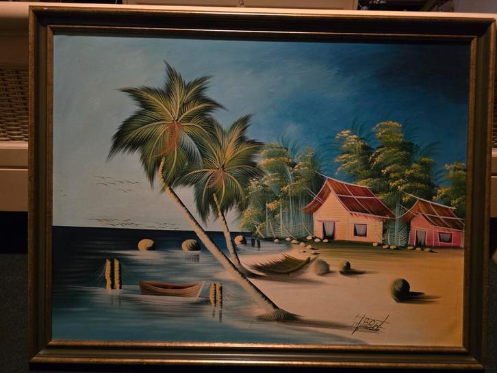 Twee Mooie Schilderijen met Tropisch Thema, Antiek en Kunst, Kunst | Schilderijen | Klassiek, Ophalen