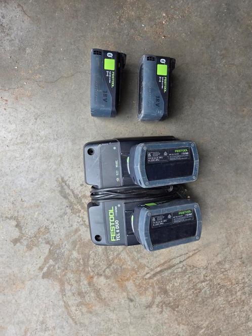 Festool 18V accu’s (4x 5.0Ah Bluetooth) + TCL 6 DUO lader, Doe-het-zelf en Verbouw, Gereedschap | Machine-onderdelen en Toebehoren