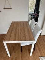 Eettafel met stoelen, Ophalen, Kunststof, Gebruikt, 100 tot 150 cm